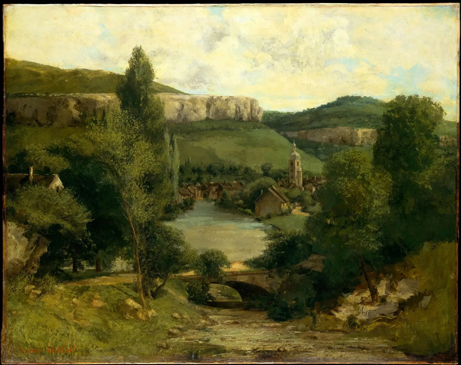 Vista de Ornans (A ponte sobre o riacho de Bonneille) - Gustave Courbet