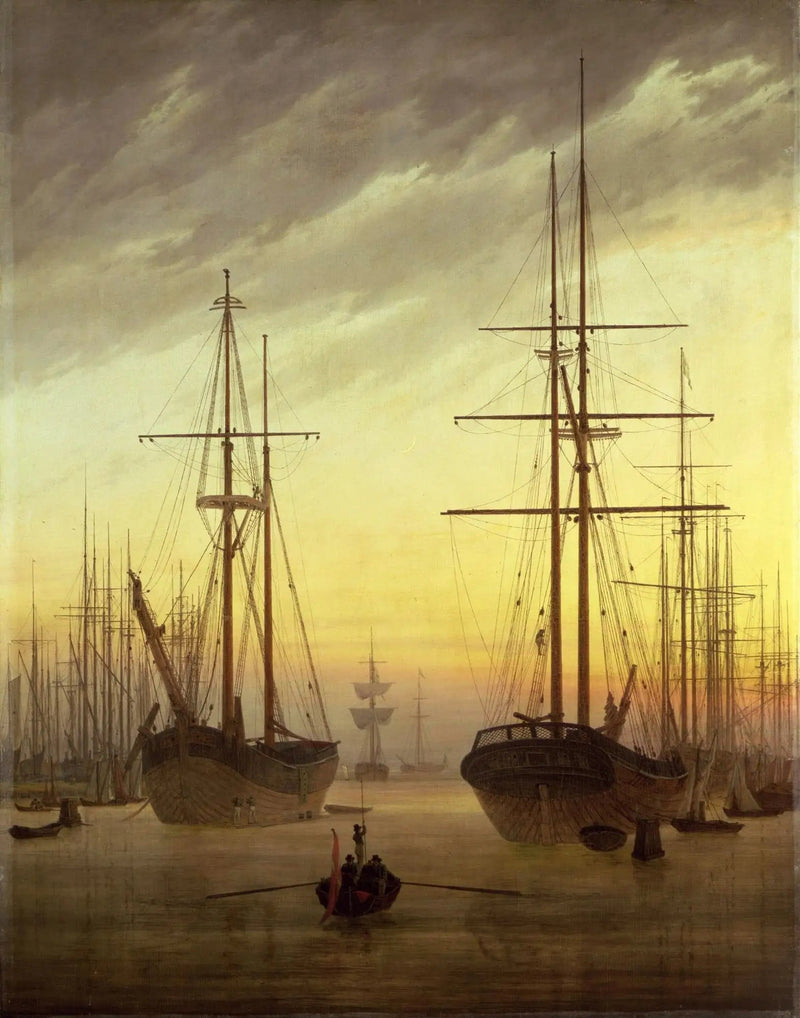 Vista de um porto - Caspar David Friedrich