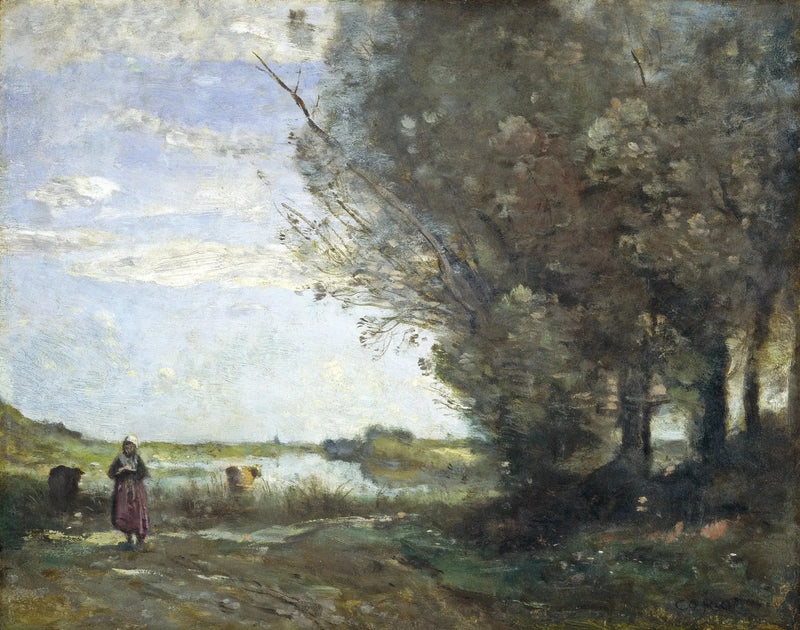 Vista de um rio - Jean-Baptiste Camille Corot