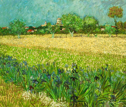 Vue d'Arles avec iris - Van Gogh - Reproductions de tableaux et peintures haut de gamme