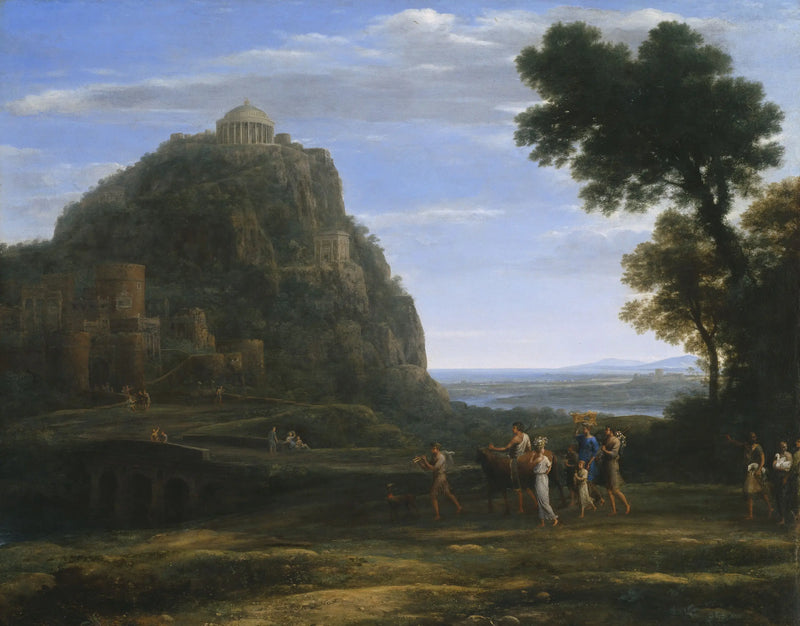 Vista de Delfos com uma procissão - Claude Lorrain