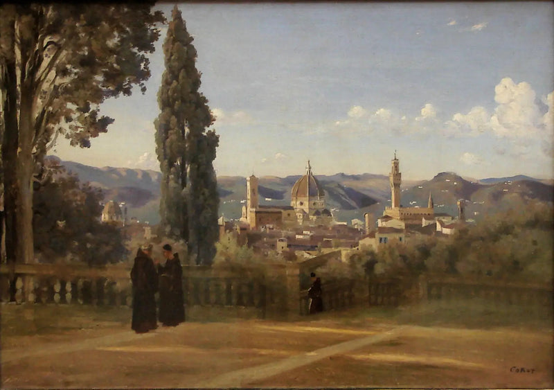 Vista de Florença a partir do jardim de Boboli - Jean-Baptiste Camille Corot