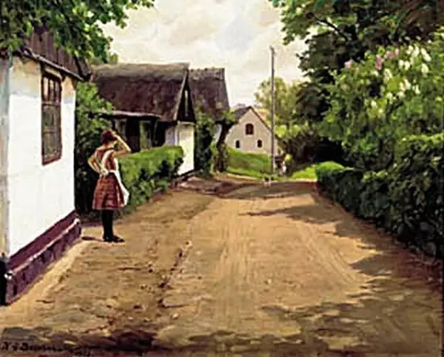 Vista de Gundsømagle em um dia de verão. - H. A. Brendekilde