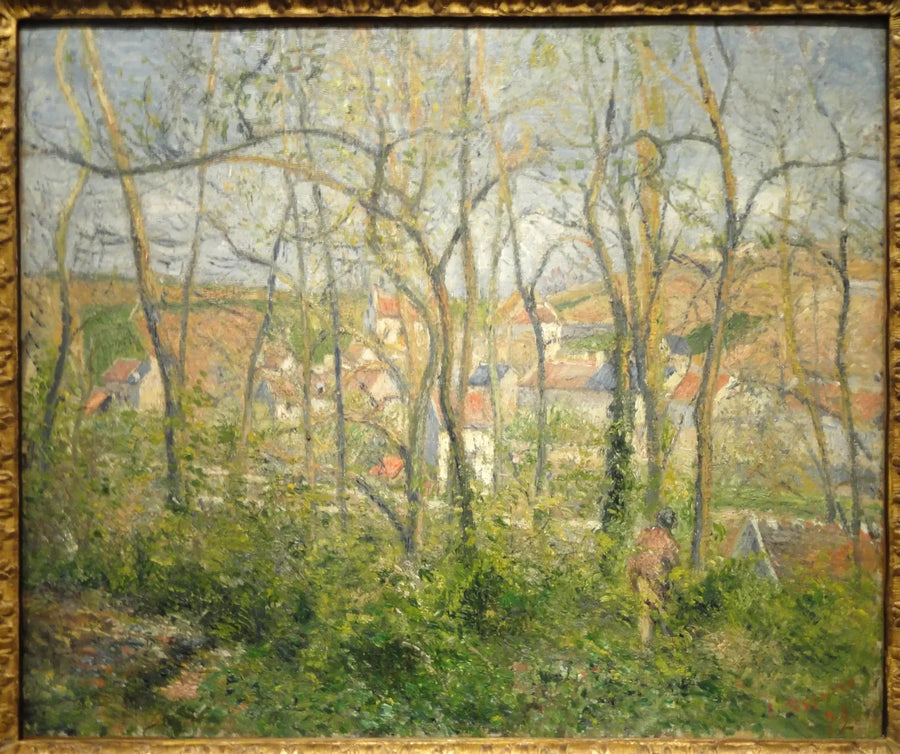 Vista do Hermitage através das árvores, Pontoise - Camille Pissarro