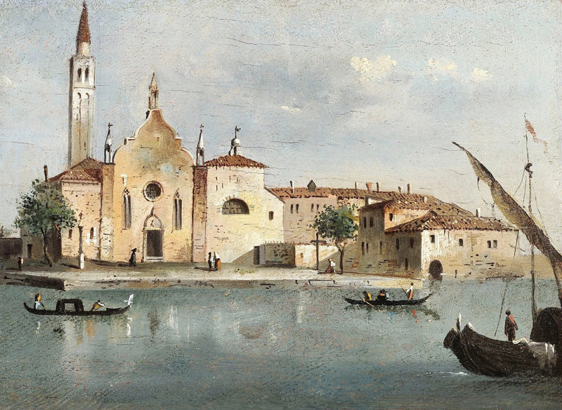 Vista da ilha de Santa Maria delle Grazie - Francesco Guardi