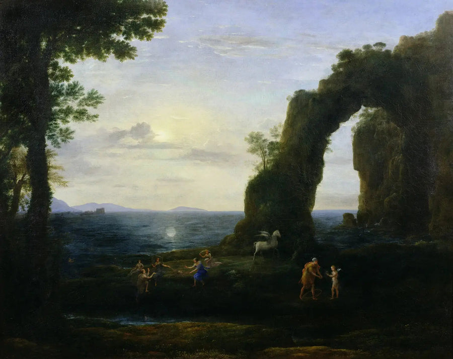 Vista da costa com Perseu e a origem do coral - Claude Lorrain