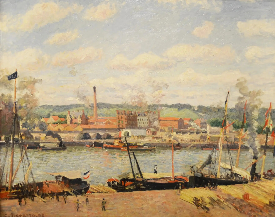Vista da plantação de algodão de Oissel, arredores de Rouen - Camille Pissarro
