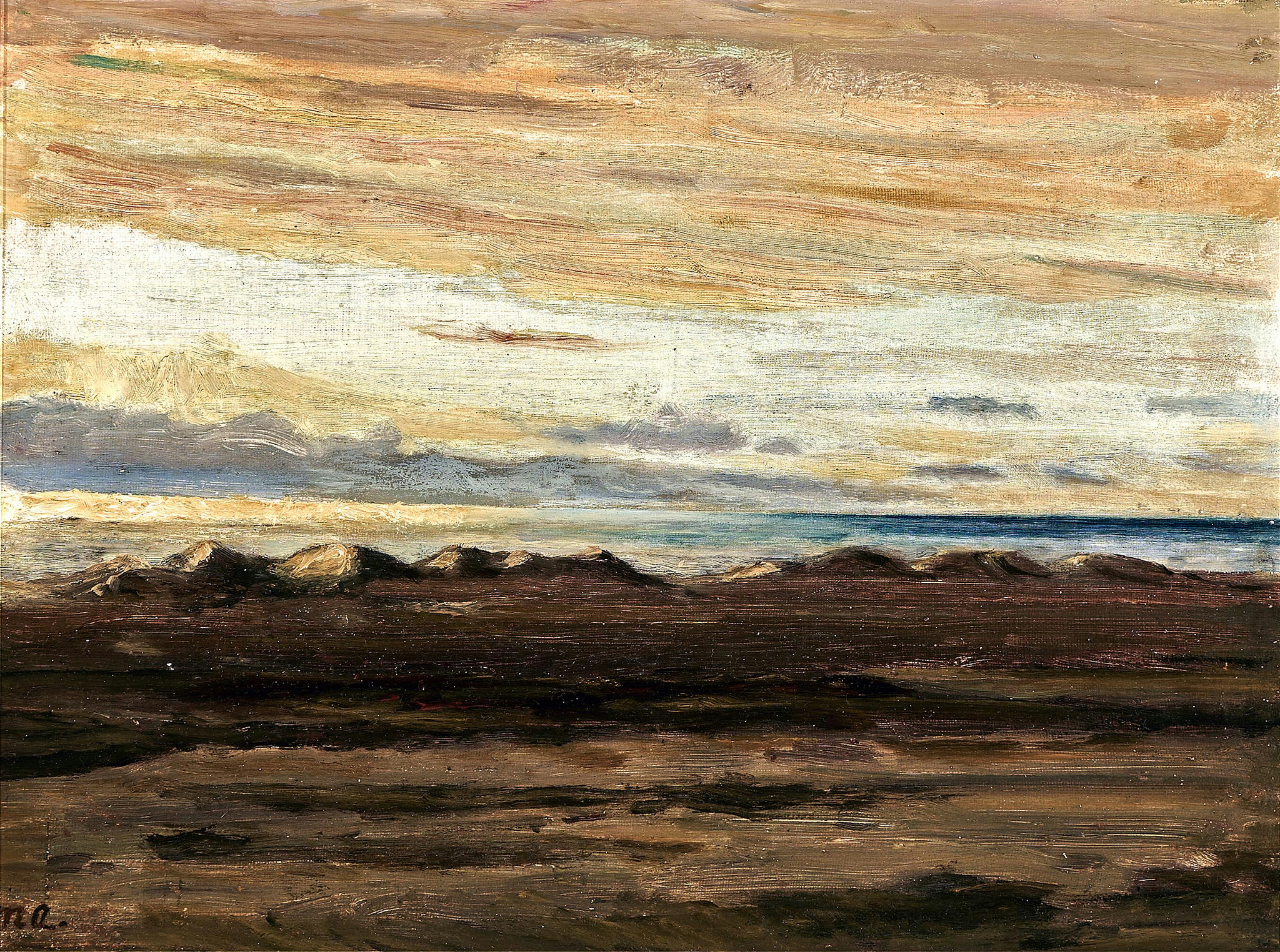 Vue de la mer au crépuscule. - Michael Peter Ancher image 1 copie peinte à la main à l’huile