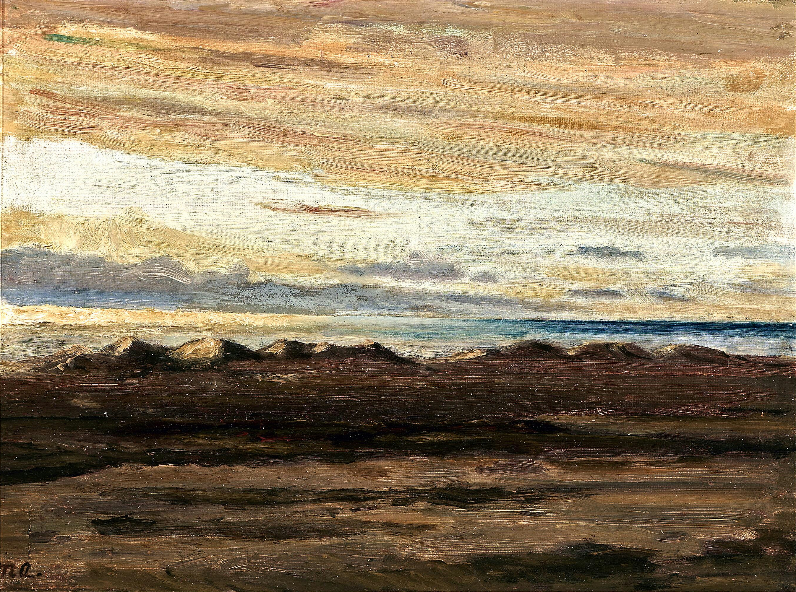 Vue de la mer au crépuscule. - Michael Peter Ancher image 1 copie peinte à la main à l’huile