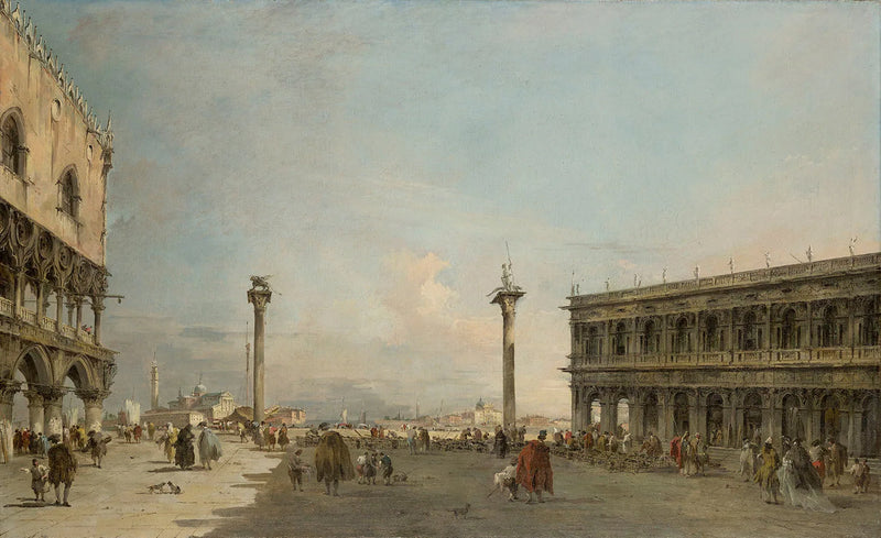 Vista da Piazzetta em direção a San Giorgio Maggiore, Veneza - Francesco Guardi