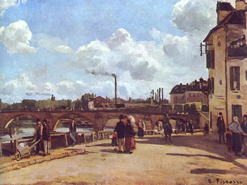 Vista de Pontoise Quai du Pothuis - Camille Pissarro