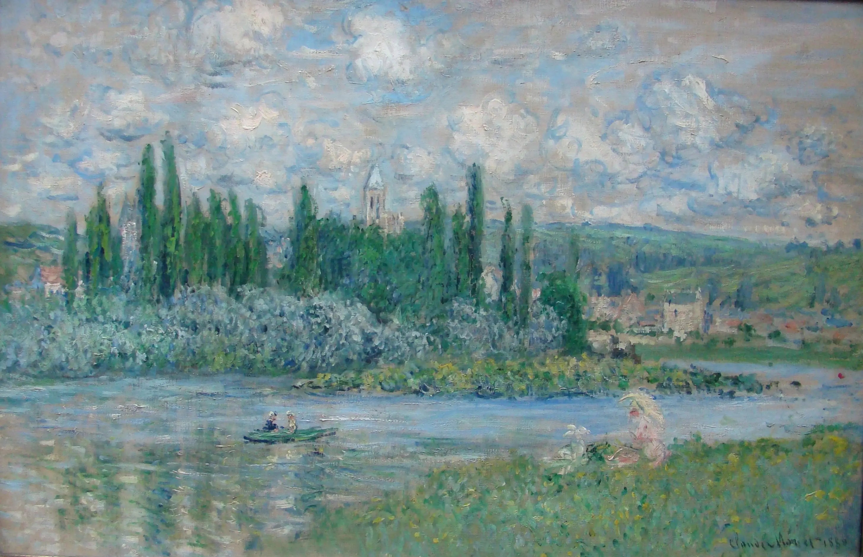 Reproduction du tableau « Vue de Vétheuil - Claude Monet » par Alpha Reproduction en peinture à l’huile