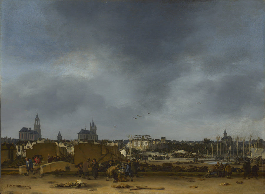 Vue de Delft, après l'explosion de 1654 - Egbert van der Poel
