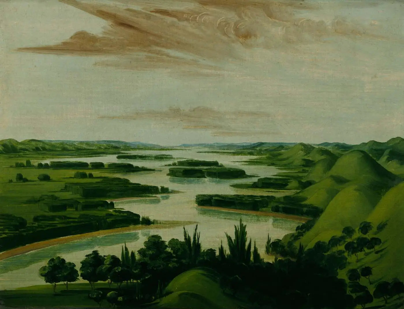 Vue depuis la tombe de Floyd à 1 300 miles au-dessus de Saint-Louis - George Catlin - Alpha Reproduction