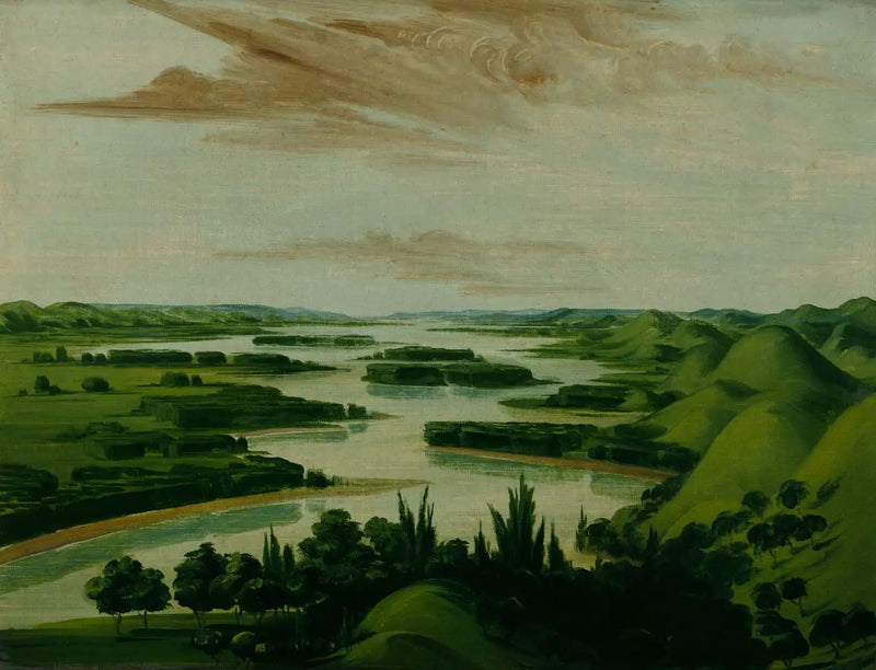 Vista desde a tumba de Floyd, a 1.300 milhas acima de Saint-Louis - George Catlin