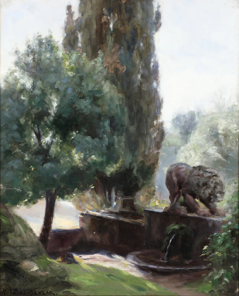 Vista dos jardins da Villa Borghese. - H. A. Brendekilde