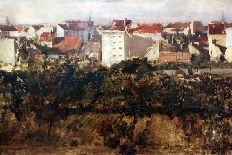 Vista dos edifícios traseiros - Adolph von Menzel