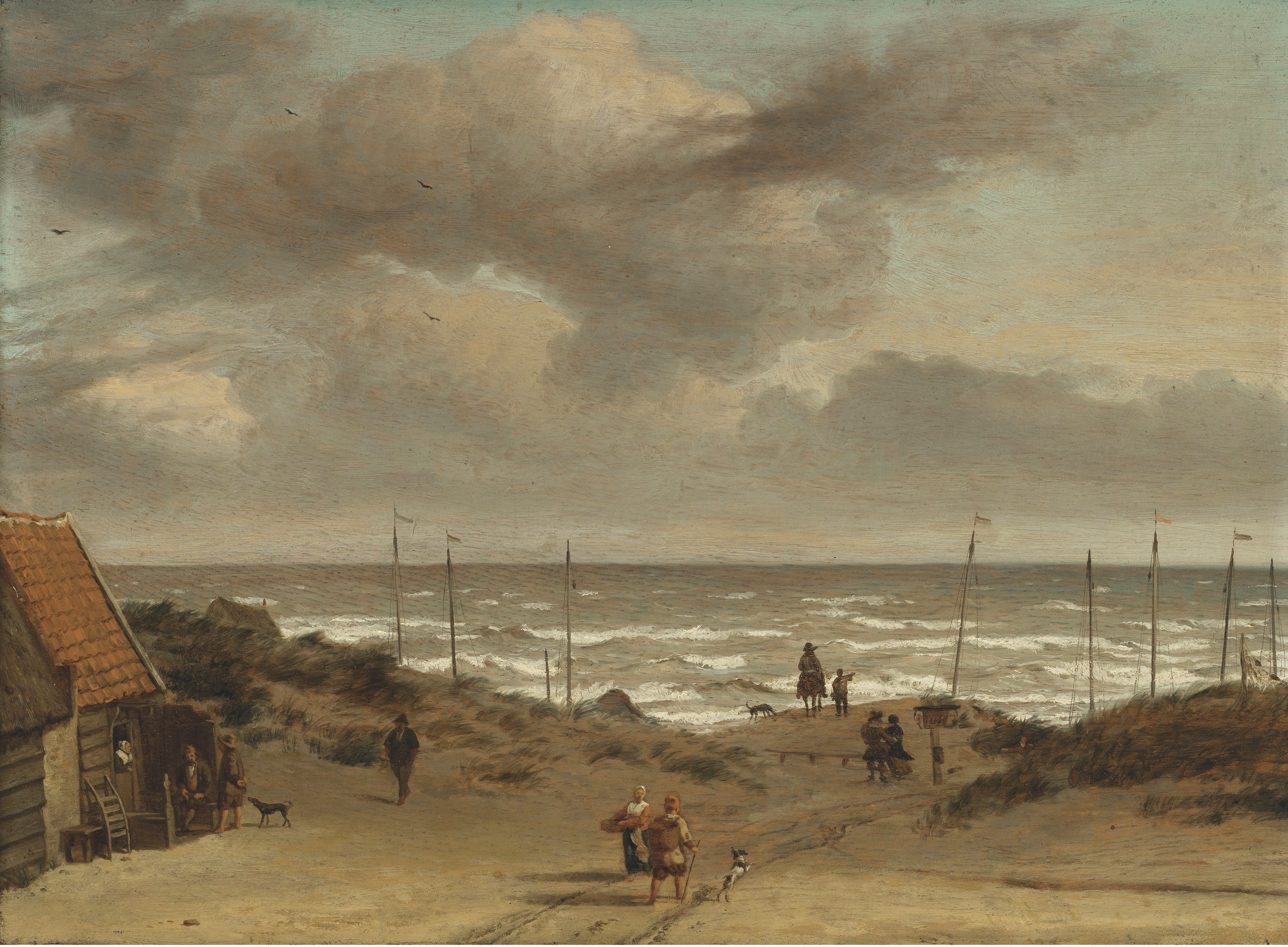 Vue des dunes vers la mer - Adriaen van de Velde image 1 tableau peint à l’huile sur toile