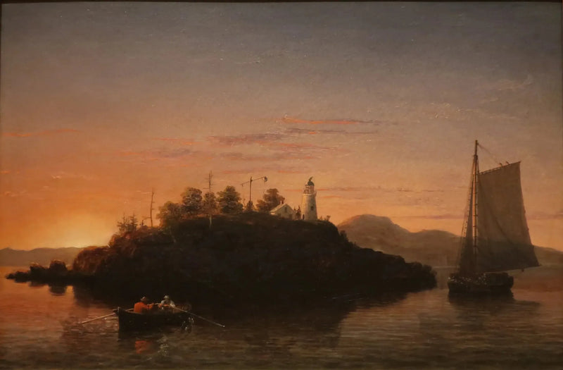 Vista das montanhas Camden a partir da baía de Penobscot - Fitz Henry Lane