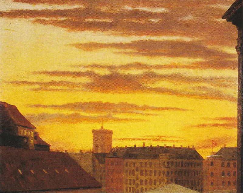 Vista dos telhados de Havnegade e da torre Nikolai. - Peder Severin Krøyer