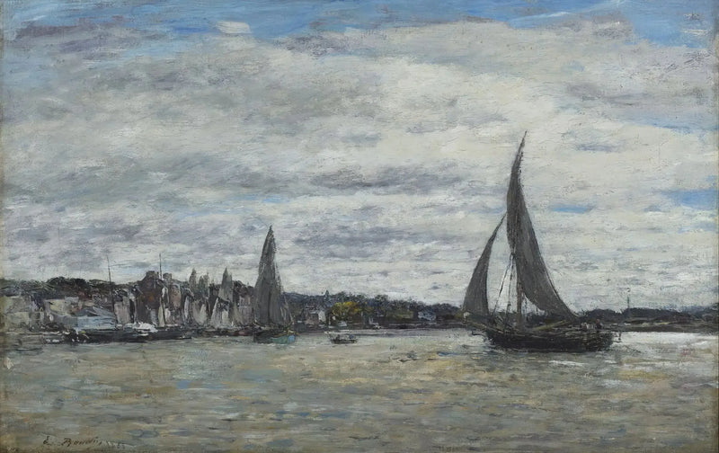 Vista da bacia de Trouville - Eugène Boudin