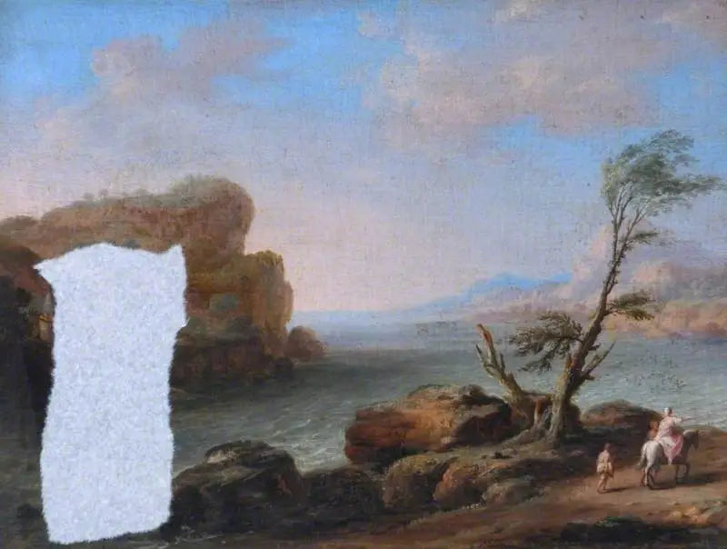 Vista costeira com personagens - Claude Lorrain