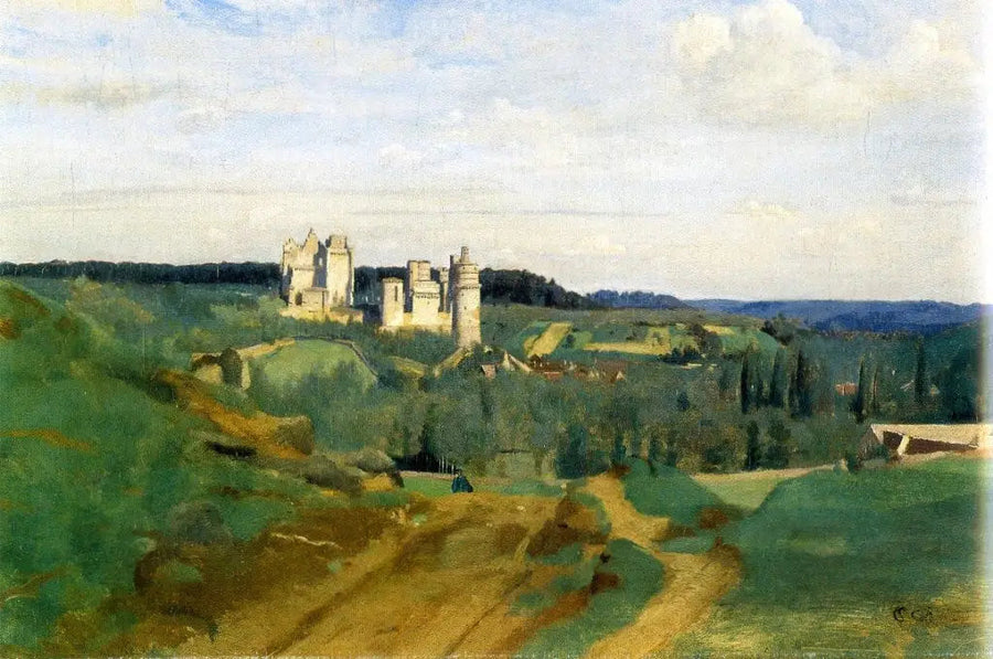 Vista do castelo de Pierrefonds - Jean-Baptiste Camille Corot