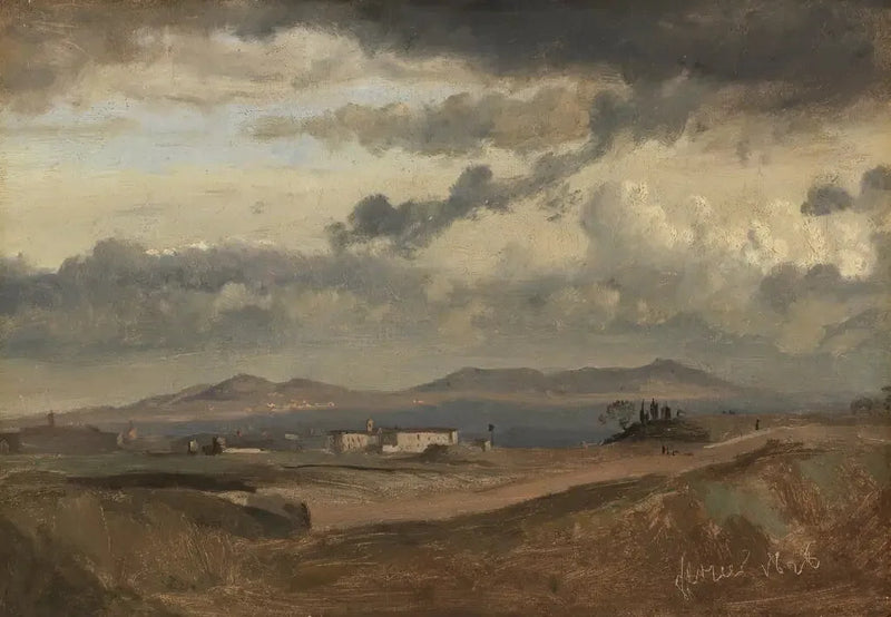 Vista do convento Sant'Onofrio sobre o Janículo, Roma - Jean-Baptiste Camille Corot