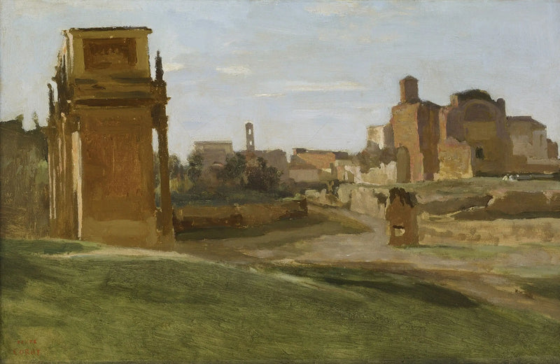 Vista do Fórum, Roma - Jean-Baptiste Camille Corot