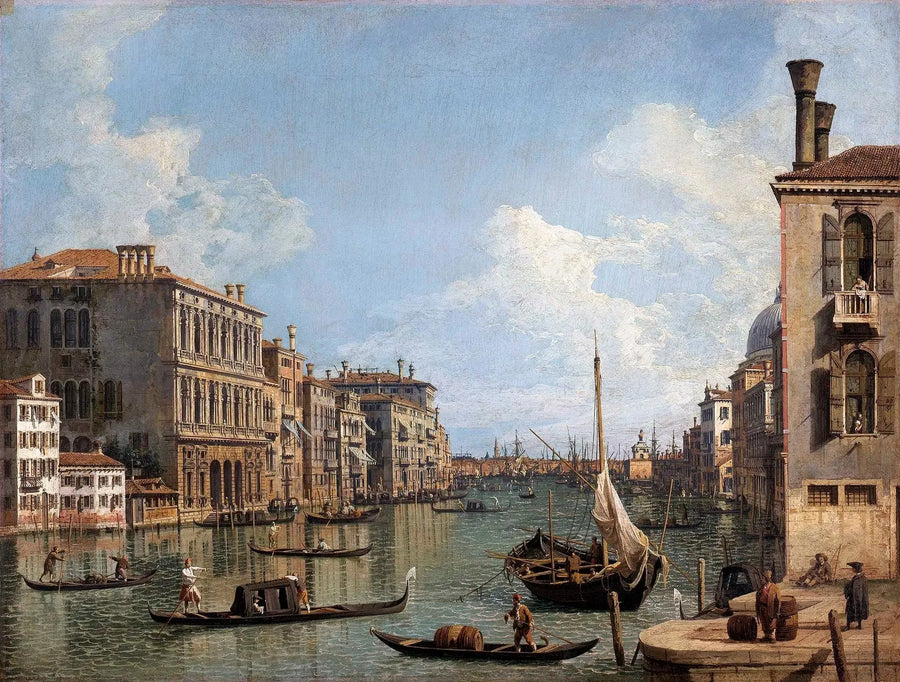 Vista do Grande Canal em direção à ponta da Alfândega - Canaletto