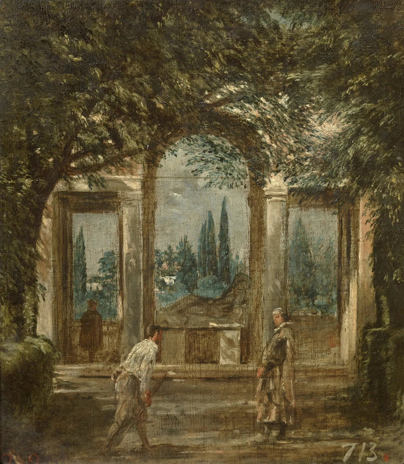 Vista do jardim da Villa Médici em Roma - Diego Velázquez