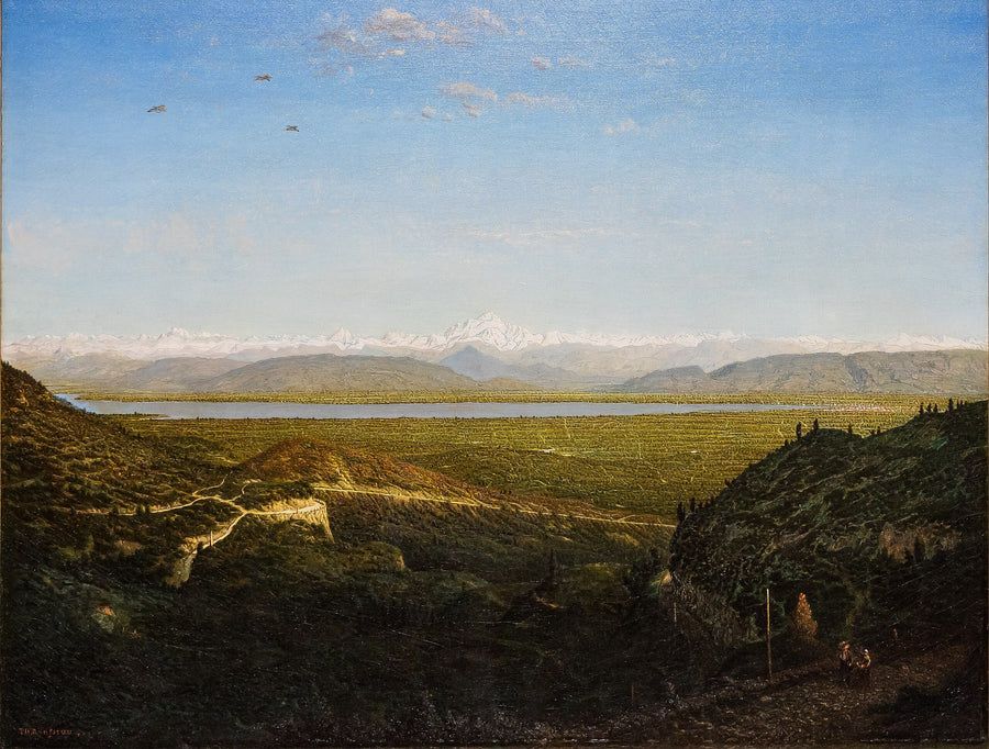 Vue du Mont Blanc, vue depuis La Faucille - Théodore Rousseau image 1 copie de tableau peinte à la main