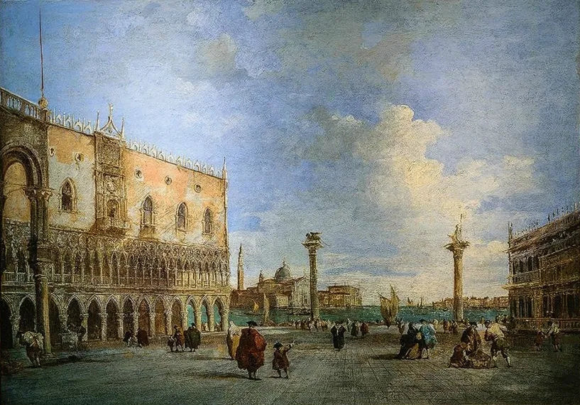 Vista do Palácio dos Doges em Veneza. - Francesco Guardi