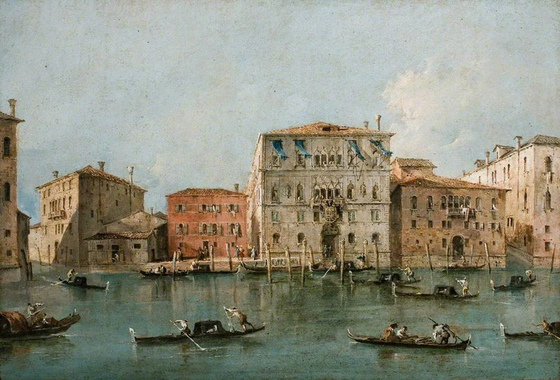 Vista do Palazzo Loredan dell'Ambasciatore no Grande Canal, Veneza - Francesco Guardi