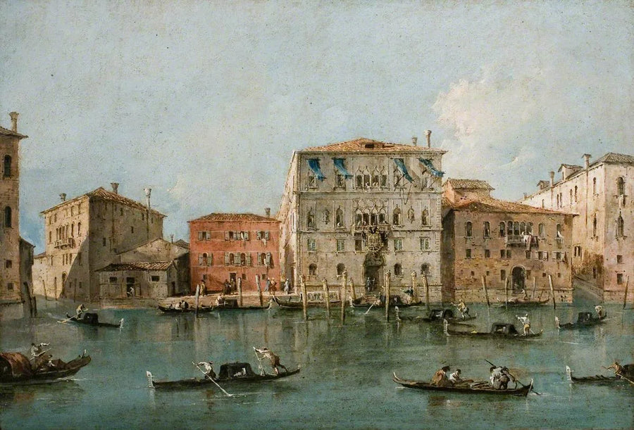 Vista do Palazzo Loredan dell'Ambasciatore no Grande Canal, Veneza - Francesco Guardi