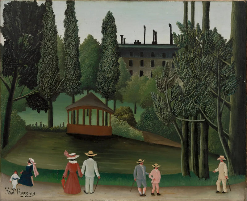 Vista do Parque Montsouris, O Quiosque - Henri Rousseau