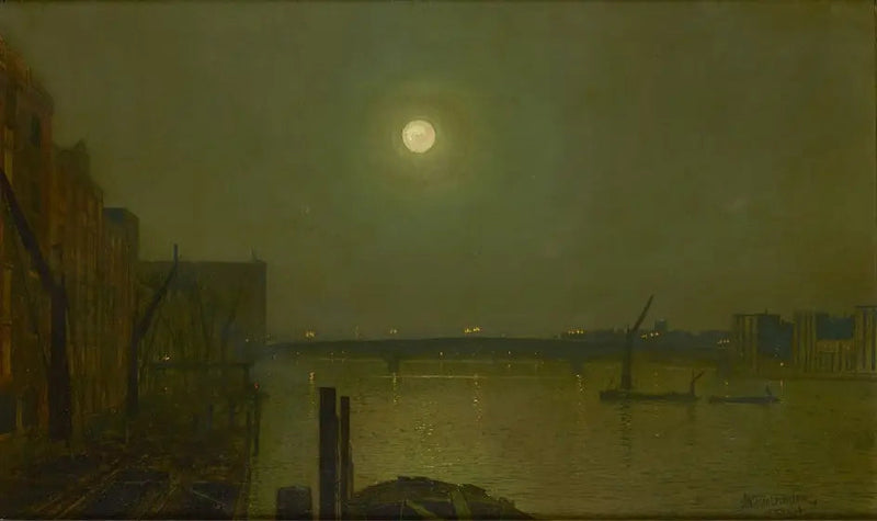 Vista da ponte de Southwark à noite - John Atkinson Grimshaw