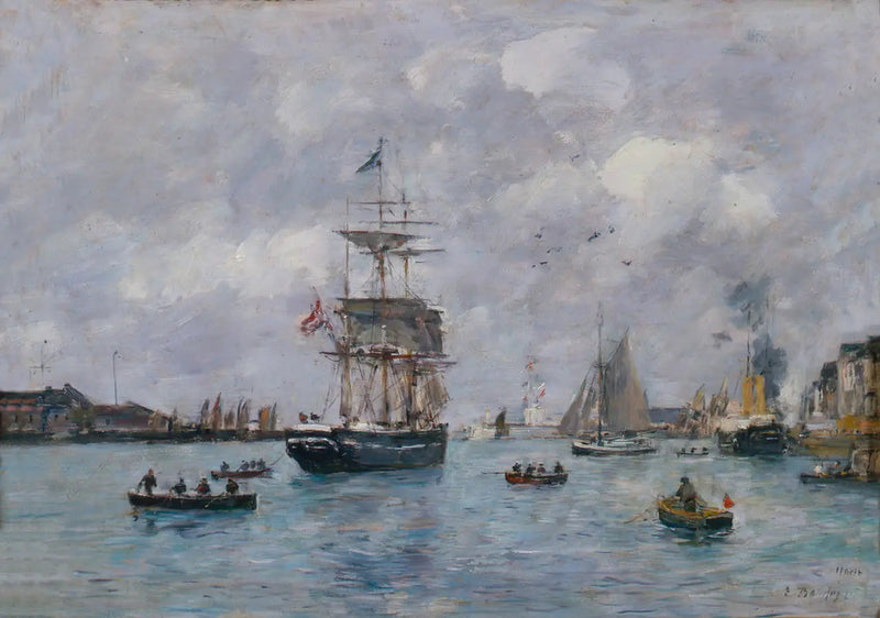 Vista do porto do Havre - Eugène Boudin