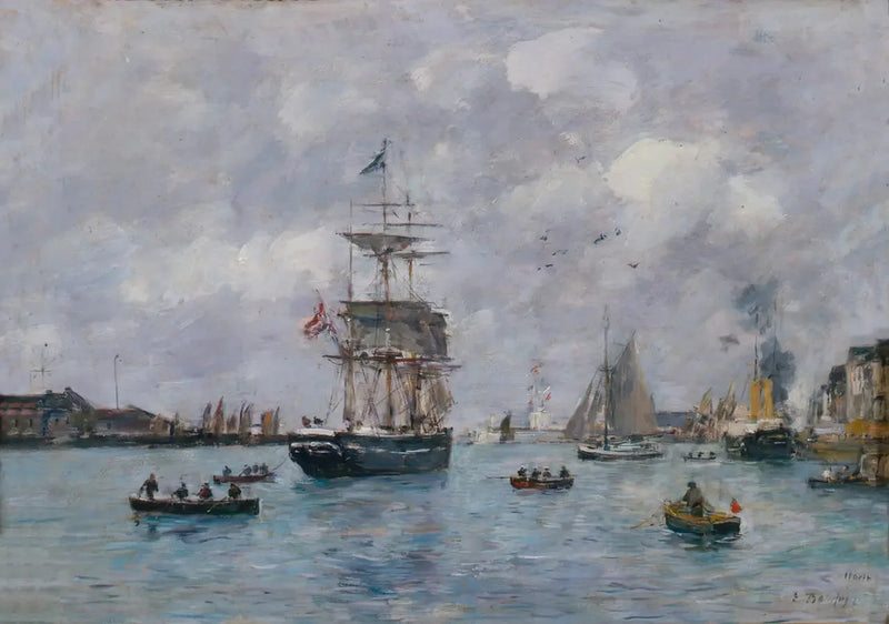 Vista do porto do Havre - Eugène Boudin