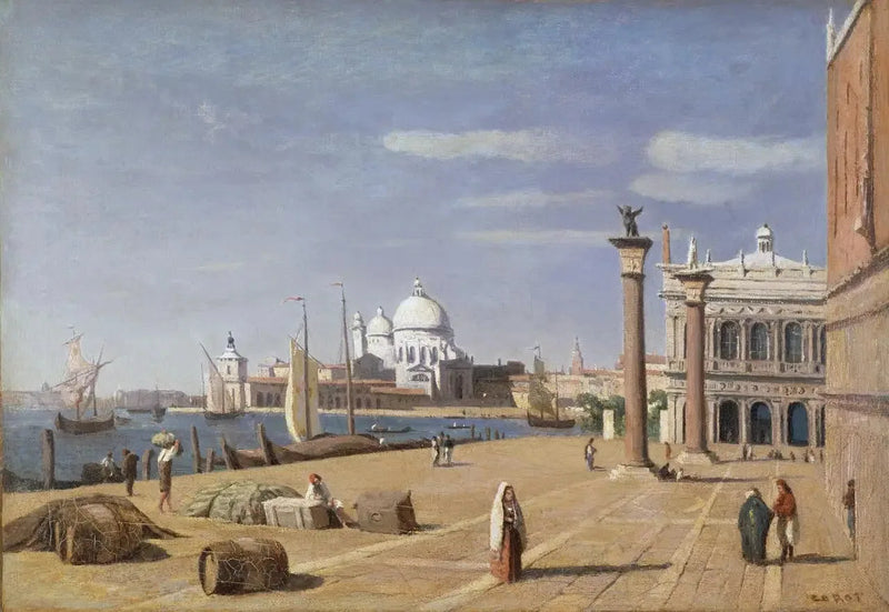 Vista do cais dos Schiavoni - Jean-Baptiste Camille Corot
