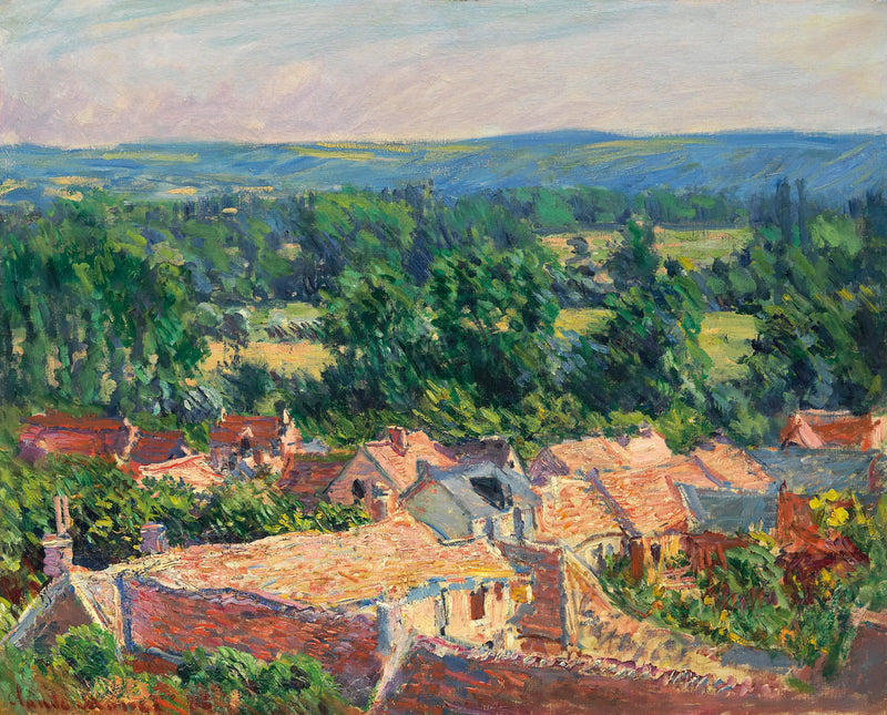 Vista da vila de Giverny - Claude Monet