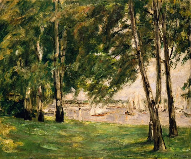Vista do Wannsee com veleiros - Max Liebermann