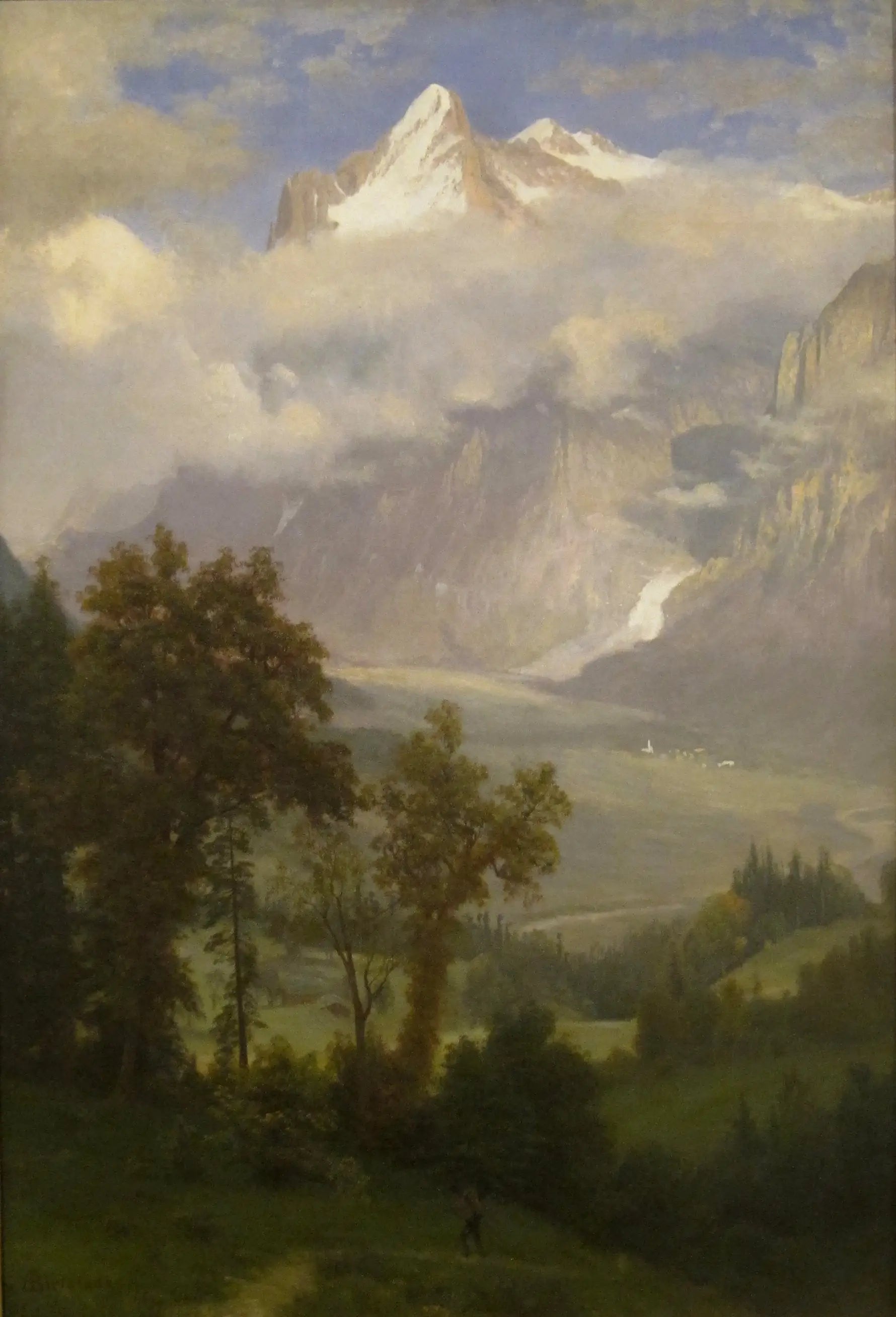 Vue du Wetterhorn depuis la vallée de Grindelwald - Albert Bierstadt - Alpha Reproduction