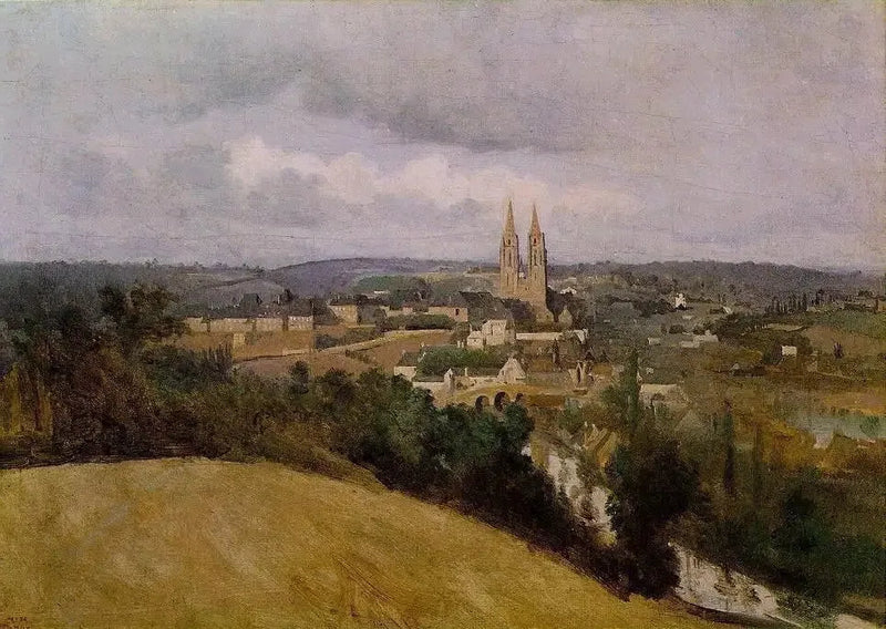Visão geral da cidade de Saint-Lô - Jean-Baptiste Camille Corot