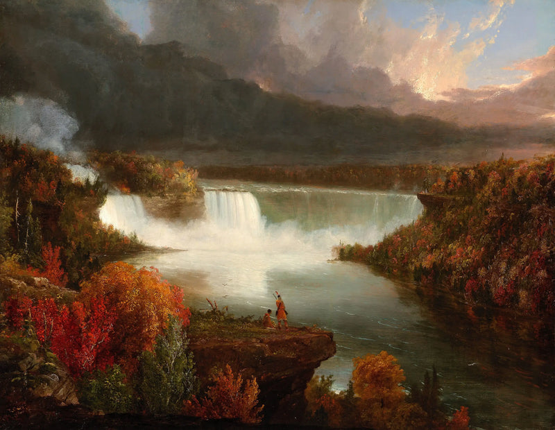 Vista distante das Cataratas do Niágara - Thomas Cole