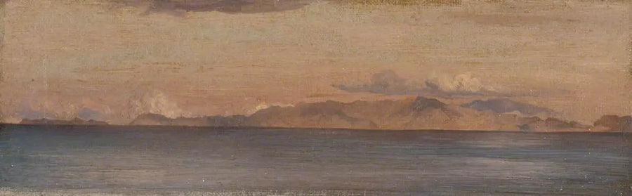 Vista distante das montanhas do Mar Egeu - Frederic Leighton