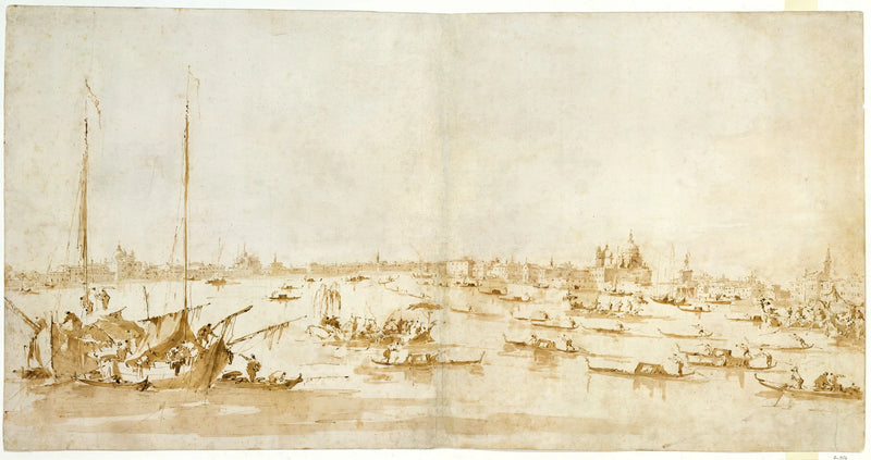 Vista panorâmica do Bacino di San Marco, olhando para o canal da Giudecca - Francesco Guardi