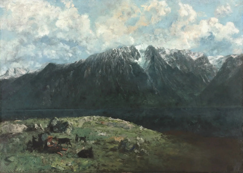 Vista panorâmica dos Alpes, Les Dents du Midi - Gustave Courbet