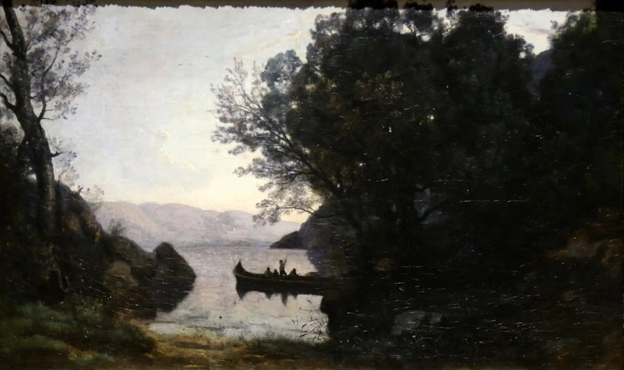 Vista tirada em Riva, Tirol italiano - Jean-Baptiste Camille Corot