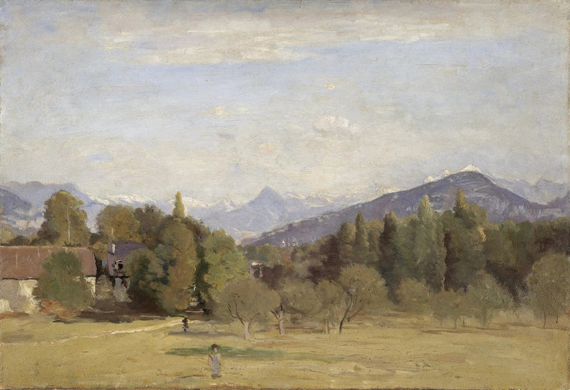 Vista de Châtelaine em Genebra - Jean-Baptiste Camille Corot